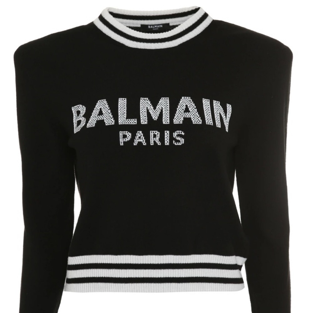 Authentic Balmain intarsia-knit logo jumper. - Picture 14 of 16